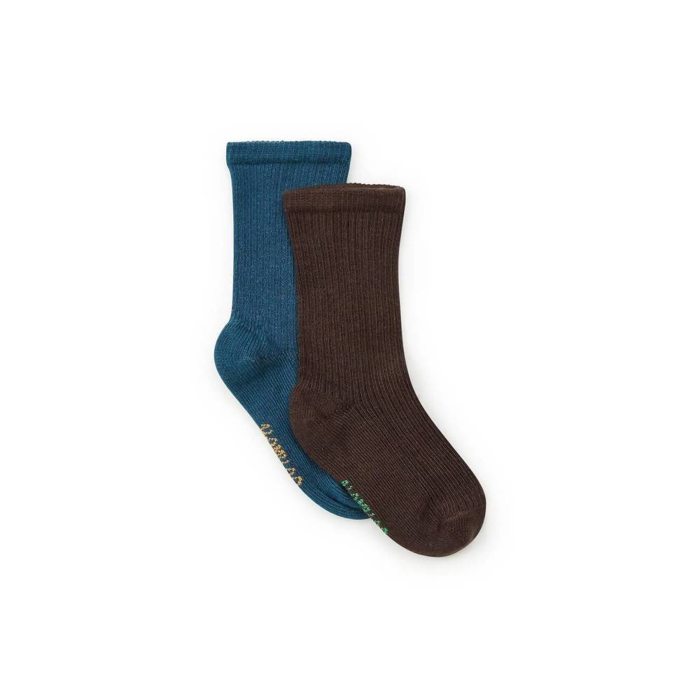NEW BONTON kid's ribbed socks in chocogranola